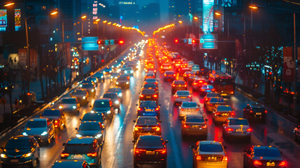 Traffic at night, generative ai