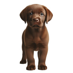 Sweet Puppy Sitting Serenely on Transparent Canvas