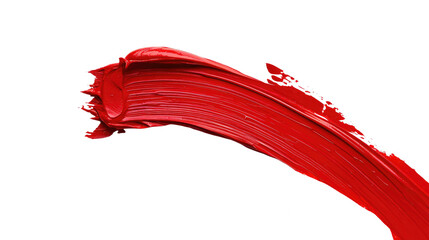  red paint brush stroke isolated on a white background
