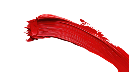  red paint brush stroke isolated on a white background