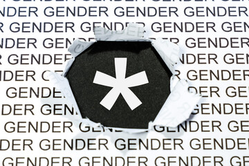 Gendern mit Gendersternchen als Symbol für gendergerechte Sprache Kommunikation Konzept