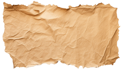 torn kraft paper with curled edges. isolated on a white background 