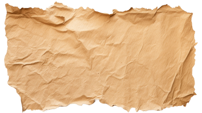 torn kraft paper with curled edges. isolated on a white background 
