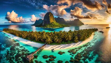 Tropical paradise island - obrazy, fototapety, plakaty