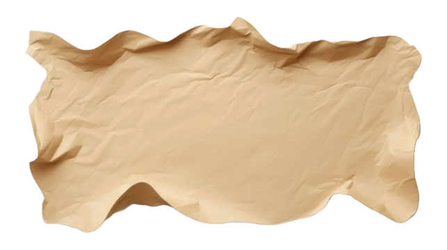 torn kraft paper with curled edges. isolated on a white background 