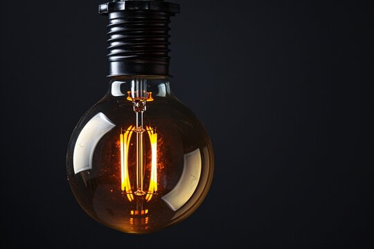 a light bulb with a black base