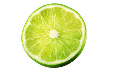 Juicy slice of lime isolated on transparent png