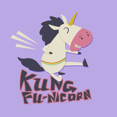 Kung fu - nicorn Vector Cartoon