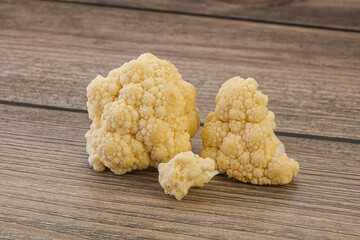 Raw white cauliflower cabbage heap