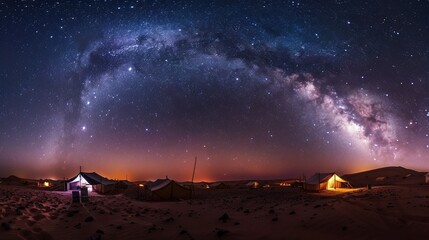 Stargazing at a Desert Under Cosmic Skies