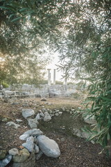 old stone church and a lamp in Canosa di Puglia in Apulia, southern Italy