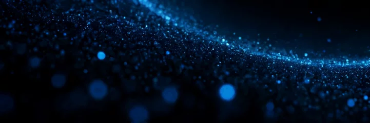 Fotobehang Light particles blue abstract tech background. © lumerb