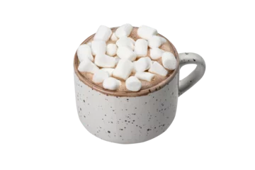 Fotobehang Chocolade coffee with marshmallows, cut out  © Nail Zorki