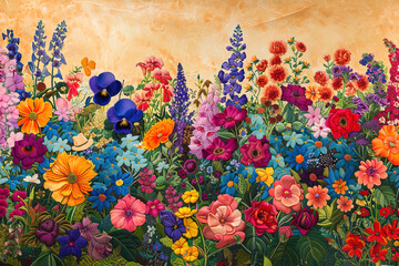 Frühling Hintergrund mit Frühlingsblumen - obrazy, fototapety, plakaty