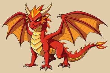 vector design of a Dragon wint wings