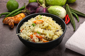 Indian vegetarian pilao basmati rice