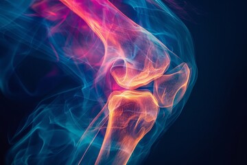 X-Ray Image of Human leg Bones with Highlight - obrazy, fototapety, plakaty
