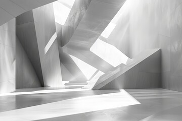 Abstract Geometric White Polygonal Structure