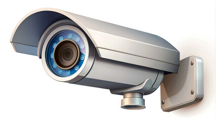 modern security cctv camera isolated on white background