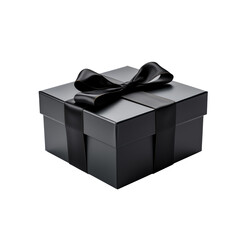 black gift box isolated on transparent background