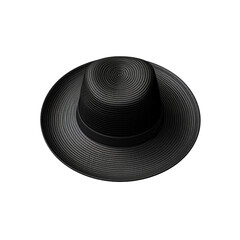 Fototapeta na wymiar black straw hat isolated on transparent background