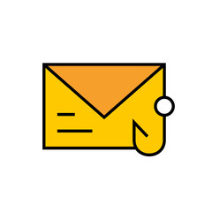 Cyber security vector icon. Fishing letter scam icon. - 768112757