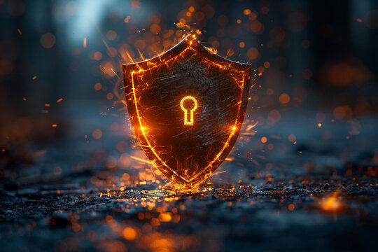 A shield icon with a lock symbolizing secure browsing and encrypted connections on the web.