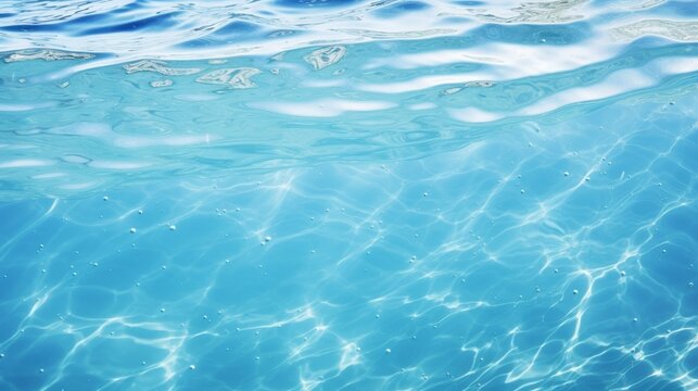 Transparent clear sea water surface texture with ripples and splashes 