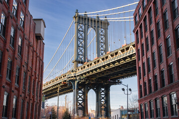 View of Manhattan bridge from Dumbo in New York (USA)