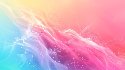 Light pink and blue abstract fluid background with a smooth gradient and glowing particles.