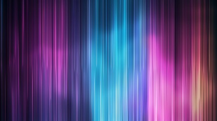 Abstract background of glowing vertical light streaks in blue, purple and pink colors.
