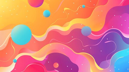 Abstract colorful gradient background with fluid shapes and circles. This vibrant and dynamic backdrop is perfect for any creative project.