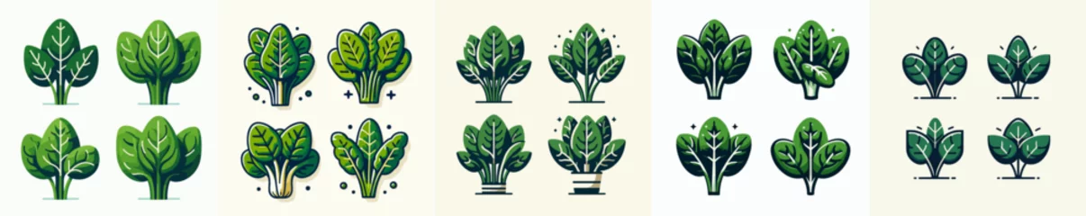Fotobehang vector set of spinach with flat design style © Sabiqul Fahmi