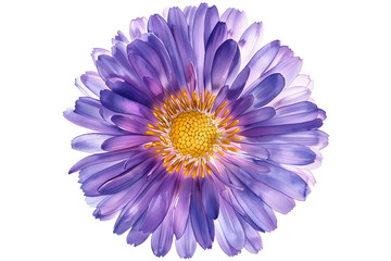 Radiant Purple Aster Watercolor, Floral Design on Pristine - Isolated on Transparent White Background PNG