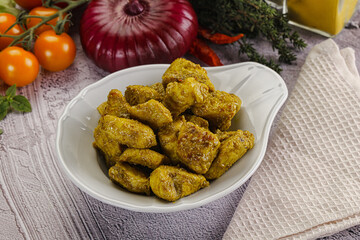 Indian cuisine curry chicken fillet