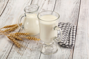 Organic milk in the glass