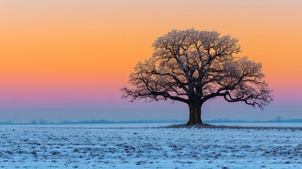 Fototapeta na wymiar Tranquil winter sunrise background, ideal setting for serene morning landscape scenes