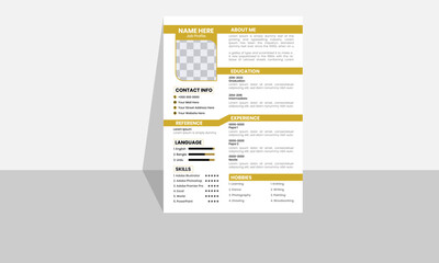 Modern and minimalist resume or cv template
