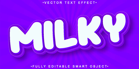 Cartoon Milky Vector Fully Editable Smart Object Text Effect