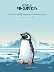 World Penguin Day background.