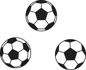 Soccer ball. Football balls Set realistic. Mockup of sports elements vector illustration