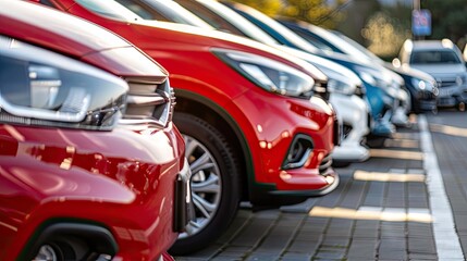 Cars in the parking lot in row