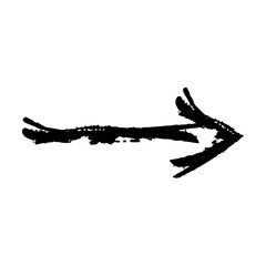 Arrow symbol icon, vector element of grunge texture direction symbol illustration for graphic design