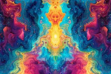 Fotobehang abstract kaleidoscope effect background © pcperle
