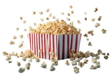 blue box Falling popcorn