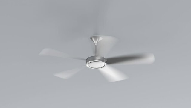 Spinning ceiling fan in the room