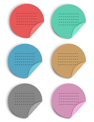 Vector paper round shape stickers 