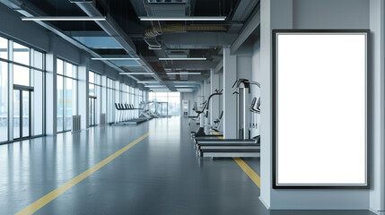 Fitness Center Advertisement Blank Mockup Display Your Gyms Membership Offers Fitness Classes or Services