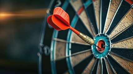 Bullseye Target - Winning Business Goals and Achievements with Dart Arrow Accuracy