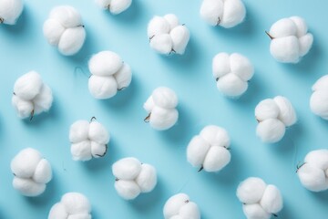 Organic Cotton Balls Background - Perfect for Beauty Parlours, Bodycare and Cleanliness. Ideal for Natural Skincare Brands and Medical Design